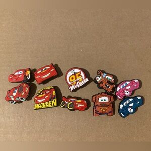 10pc Disney Cars Lightning McQueen croc charms
